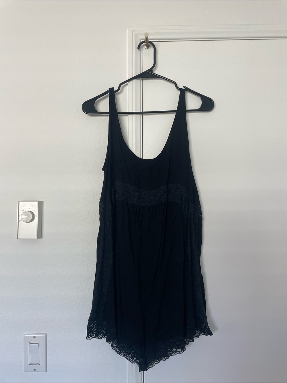 Volcom Black Lace-Trim Romper